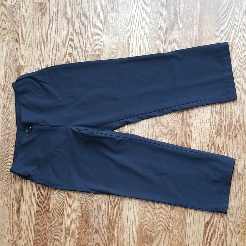(6) Bianca Nygard Petite Classic Black Nylon Blend  Business Casual  Capris